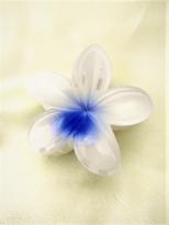 BEYAZ LOTUS ÇİÇEK PARLAK AKRİLİK KADIN VİNTAGE MANDAL TOKA-MANTOK