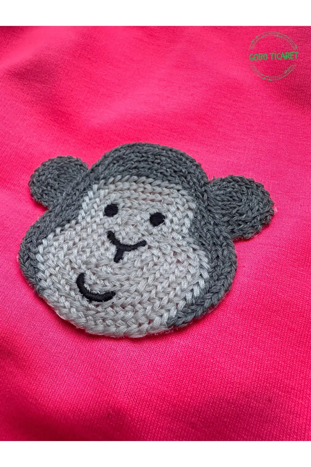 Beyaz Maymun Aksesuarlı Fosforlu Pembe Kedi Köpek Kıyafeti Elbise