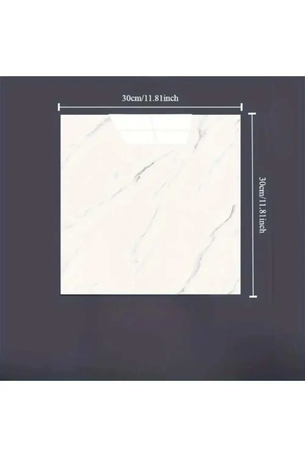 Beyaz Mermer Desenli Alüminyum Plastik Duvar Sticker (30x30)