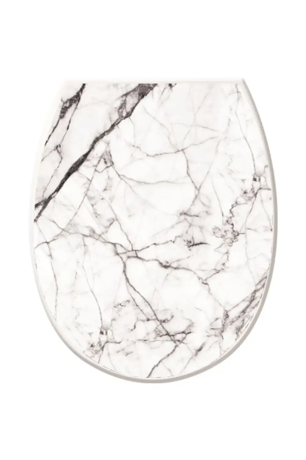 Beyaz Mermer Desenli Klozet Kapağı