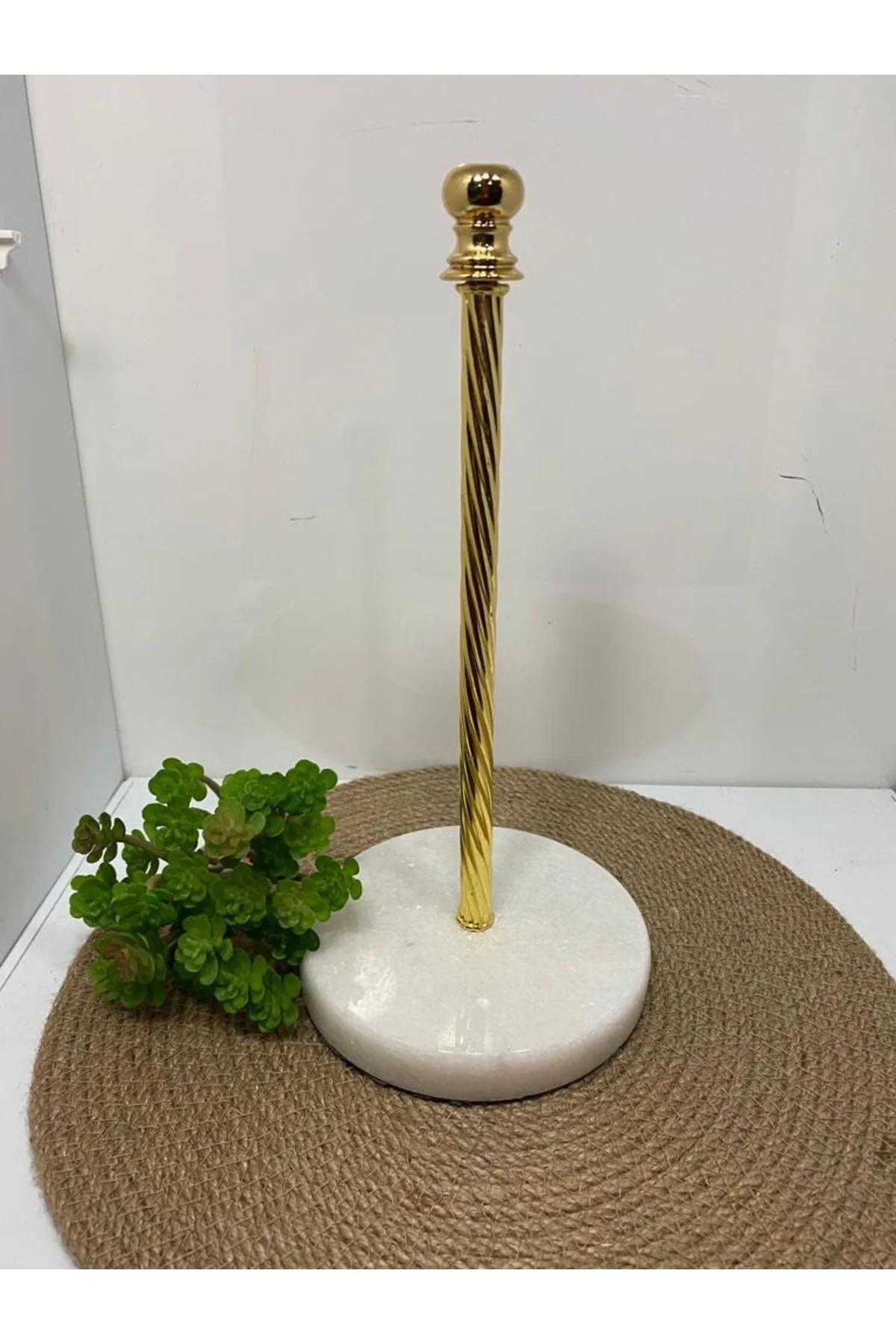 Beyaz Mermer Kağıt Havluluk - Gold
