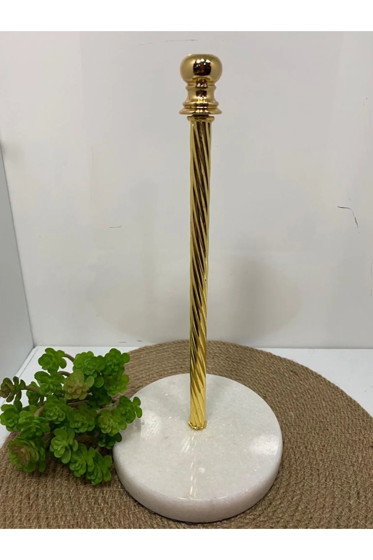 Beyaz Mermer Kağıt Havluluk - Gold