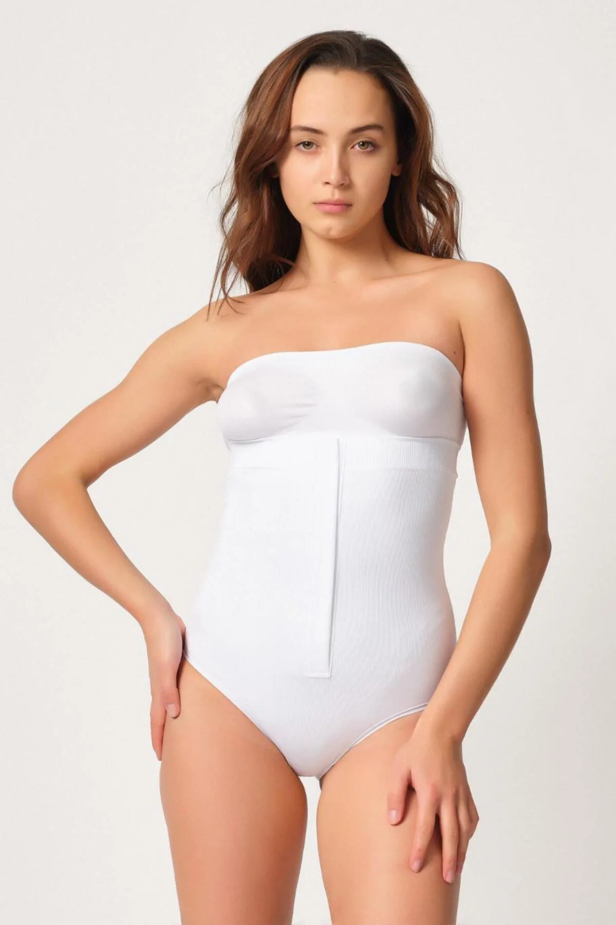 BEYAZ MI 2088 Önden Agraflı Slip Korse