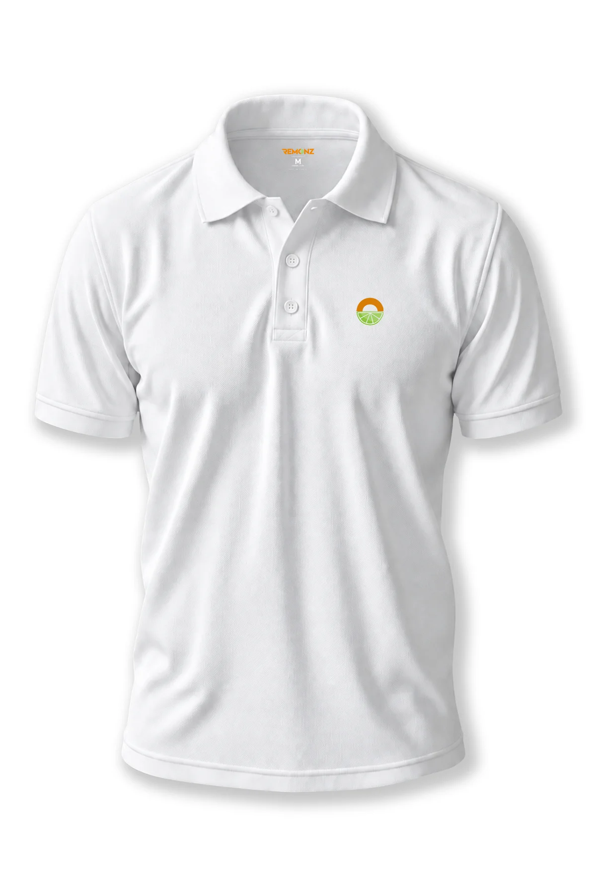 Beyaz Minimalist Logolu Polo Yaka Kısa Kollu Tişört
