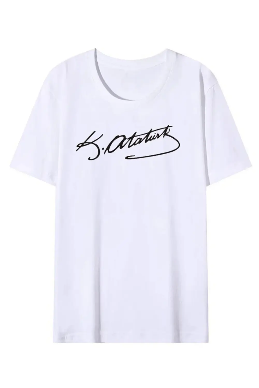 Beyaz Mustafa Kemal Atatürk İmza Unisex T-Shirt