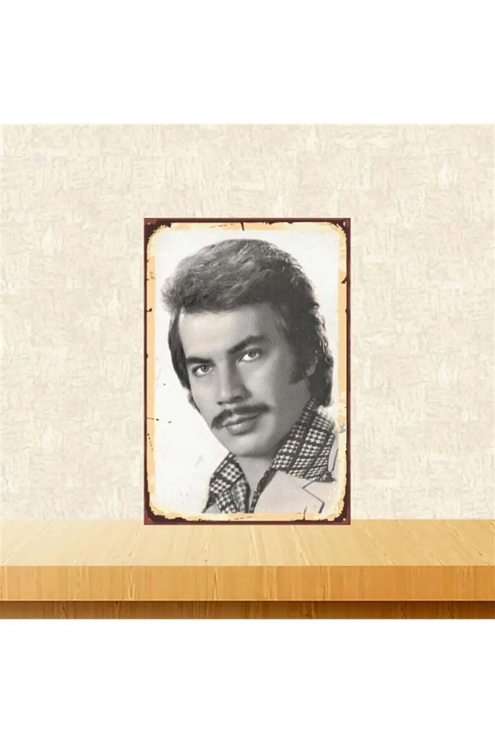 Beyaz Orhan Gencebay Baskılı Ahşap Poster