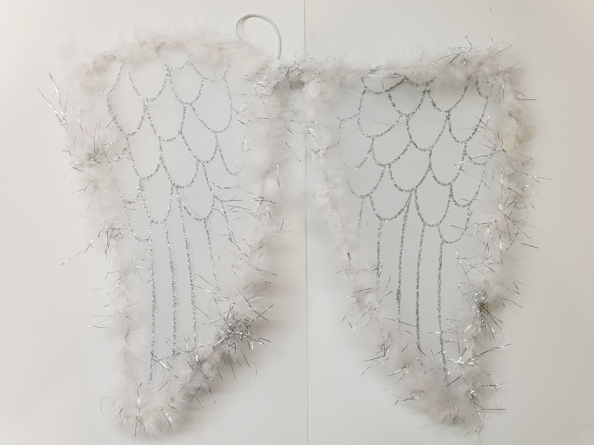 Beyaz Otrişli Dantel Tüllü Peri Kanadı ve Peri Tacı Seti 45x40 cm