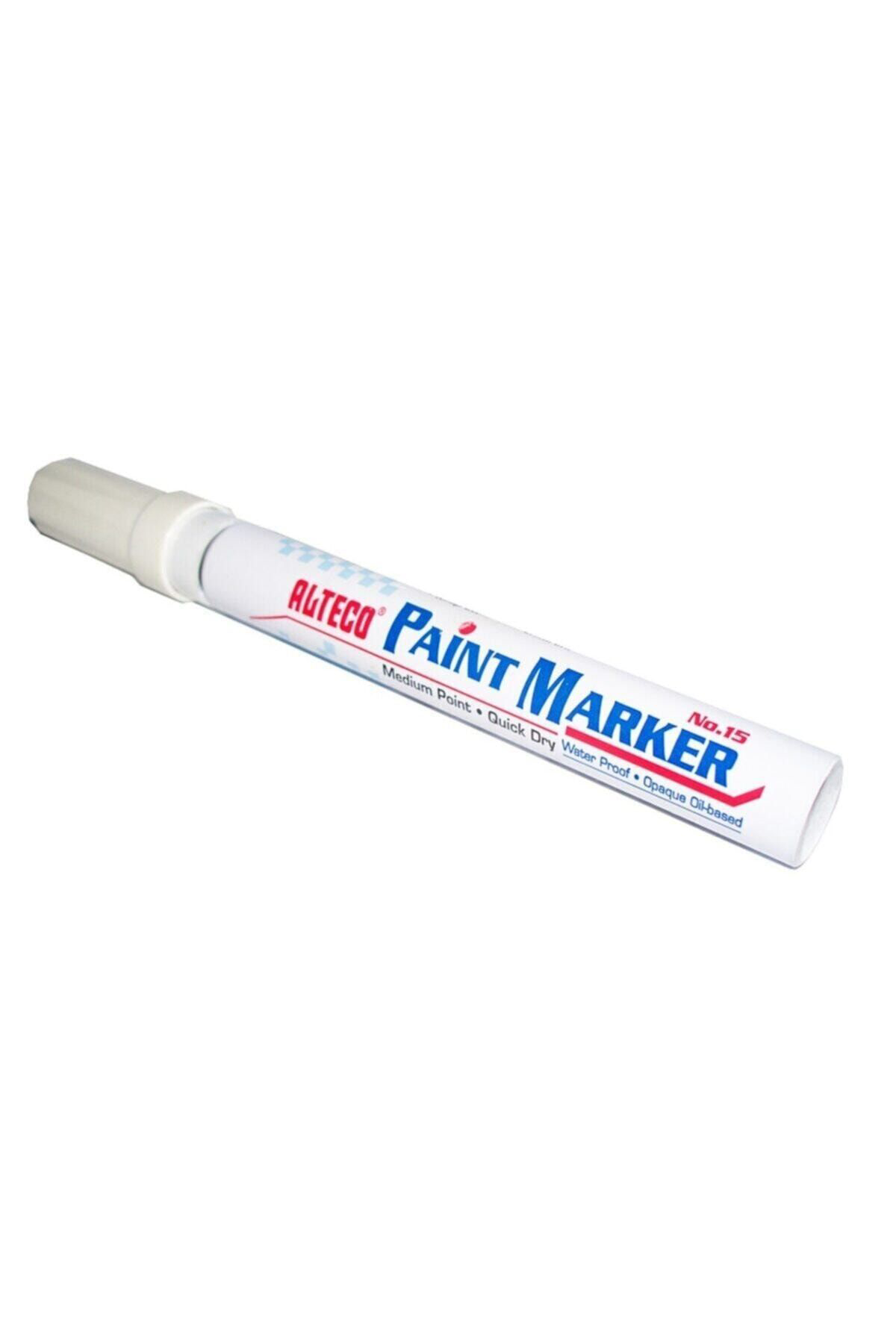 Alteco Beyaz Paint Marker Silinmez Yazı Lastik Metal Kalemi