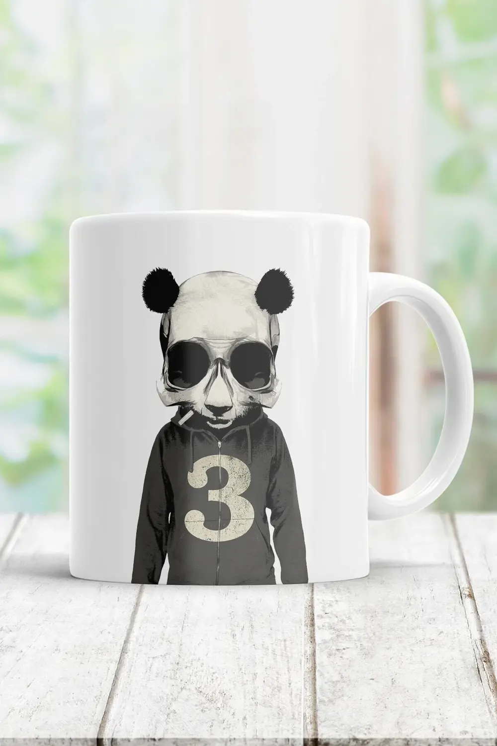 Beyaz Panda Skull Kupa Bardak
