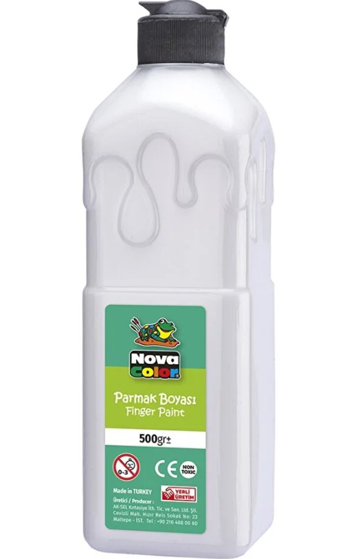 Beyaz Parmak Boyası Nova Color 500 ml - Kolay Silinebilir