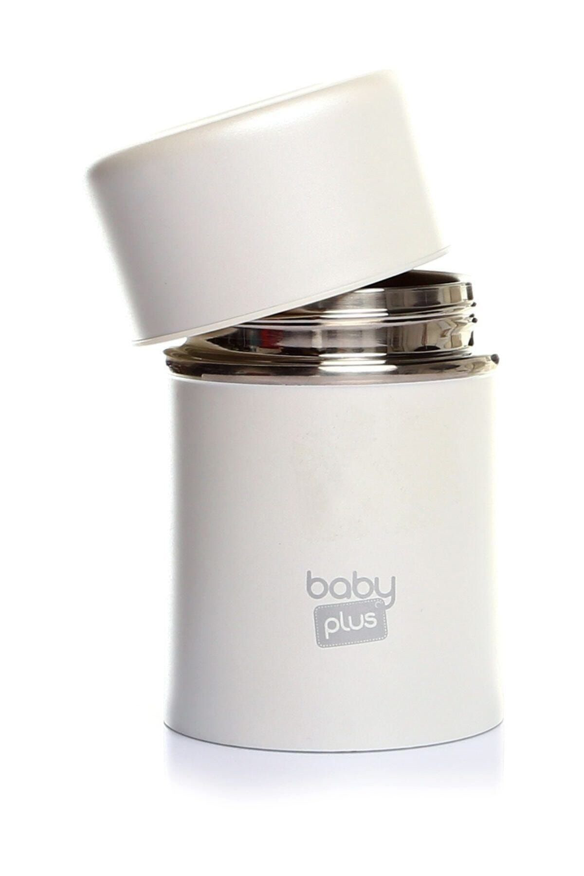 Beyaz Paslanmaz Çelik Bebek Mama Saklama Termosu 260 ml