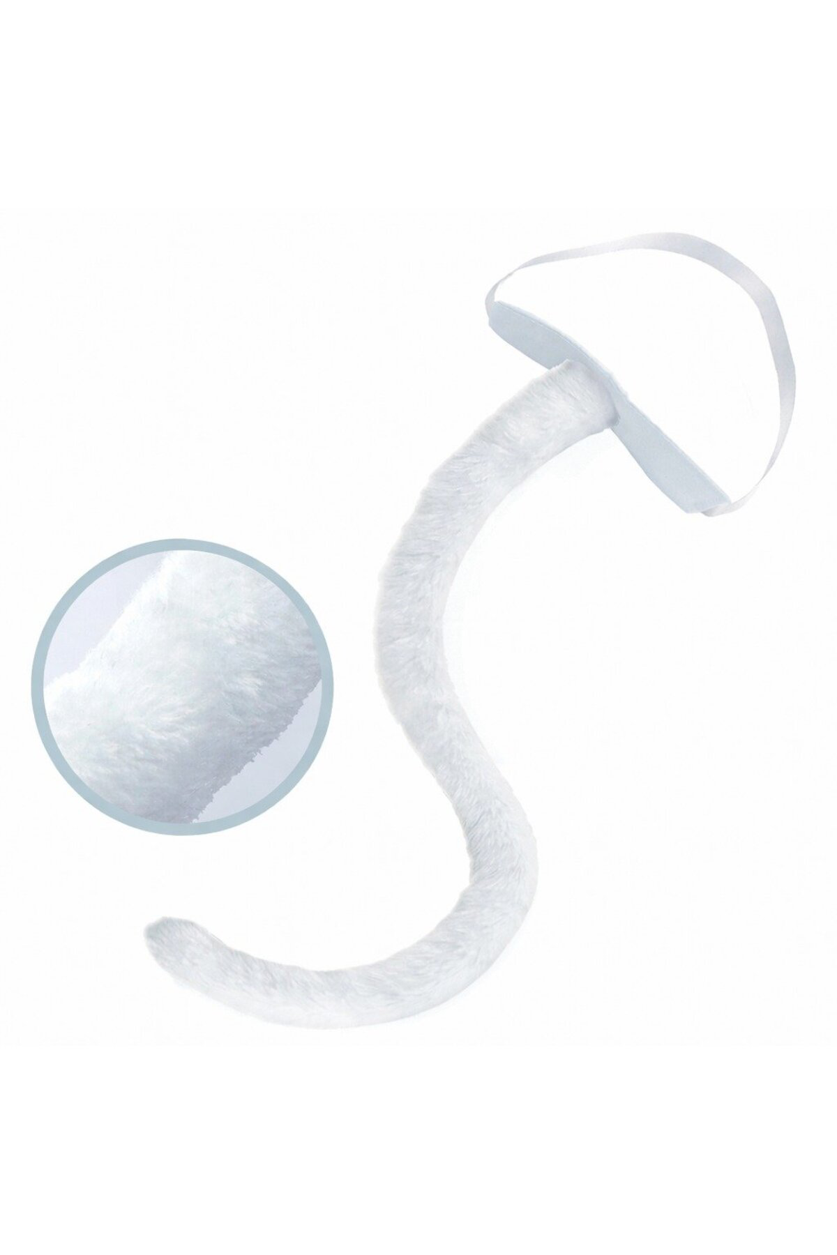 Beyaz Peluş Kuyruk Şekil Verilebilir 70 cm