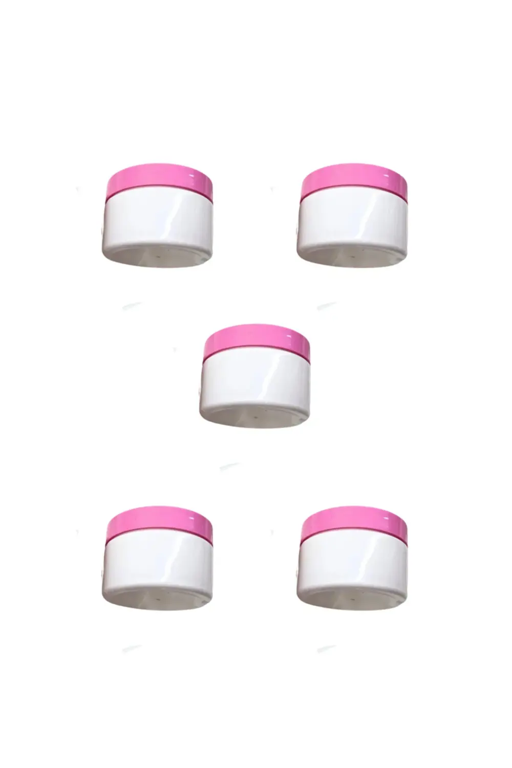 Beyaz Pembe Boş Krem Kutusu 25 ML Seyahat Boy Mini Organizer Şamp