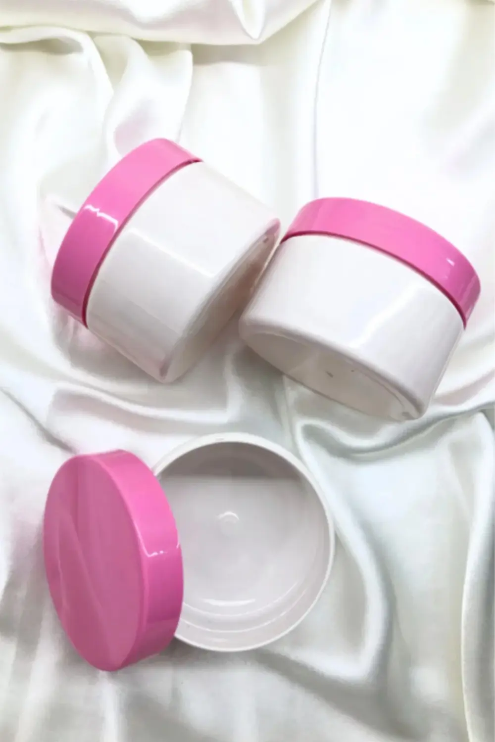 Beyaz Pembe Boş Krem Kutusu 25 ML Seyahat Boy Mini Organizer Şamp