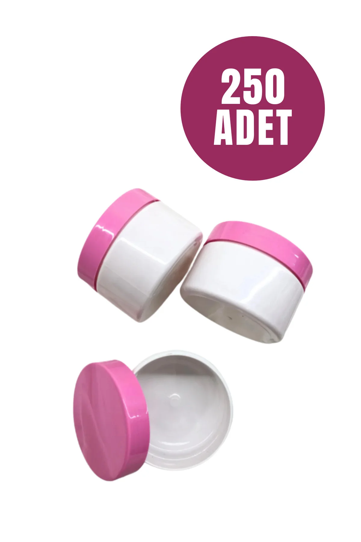 Beyaz Pembe Boş Krem Kutusu 25 ML Seyahat Boy Mini Organizer Şamp