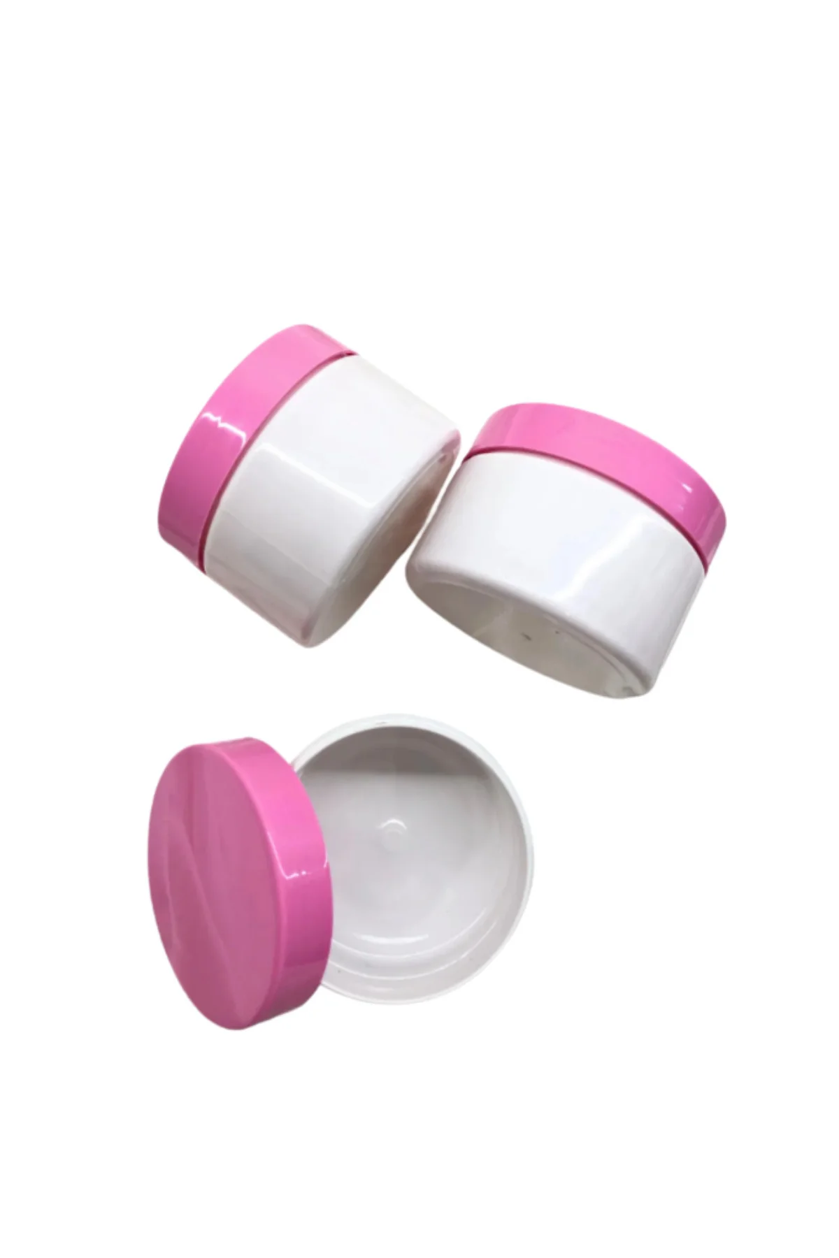 Beyaz Pembe Boş Krem Kutusu 25 ML Seyahat Boy Mini Organizer Şamp