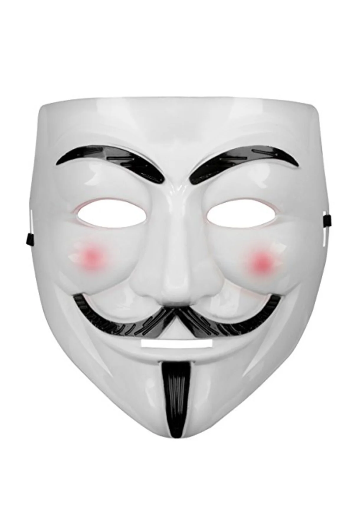 Beyaz Pembe Yanaklı V For Vendetta Maskesi