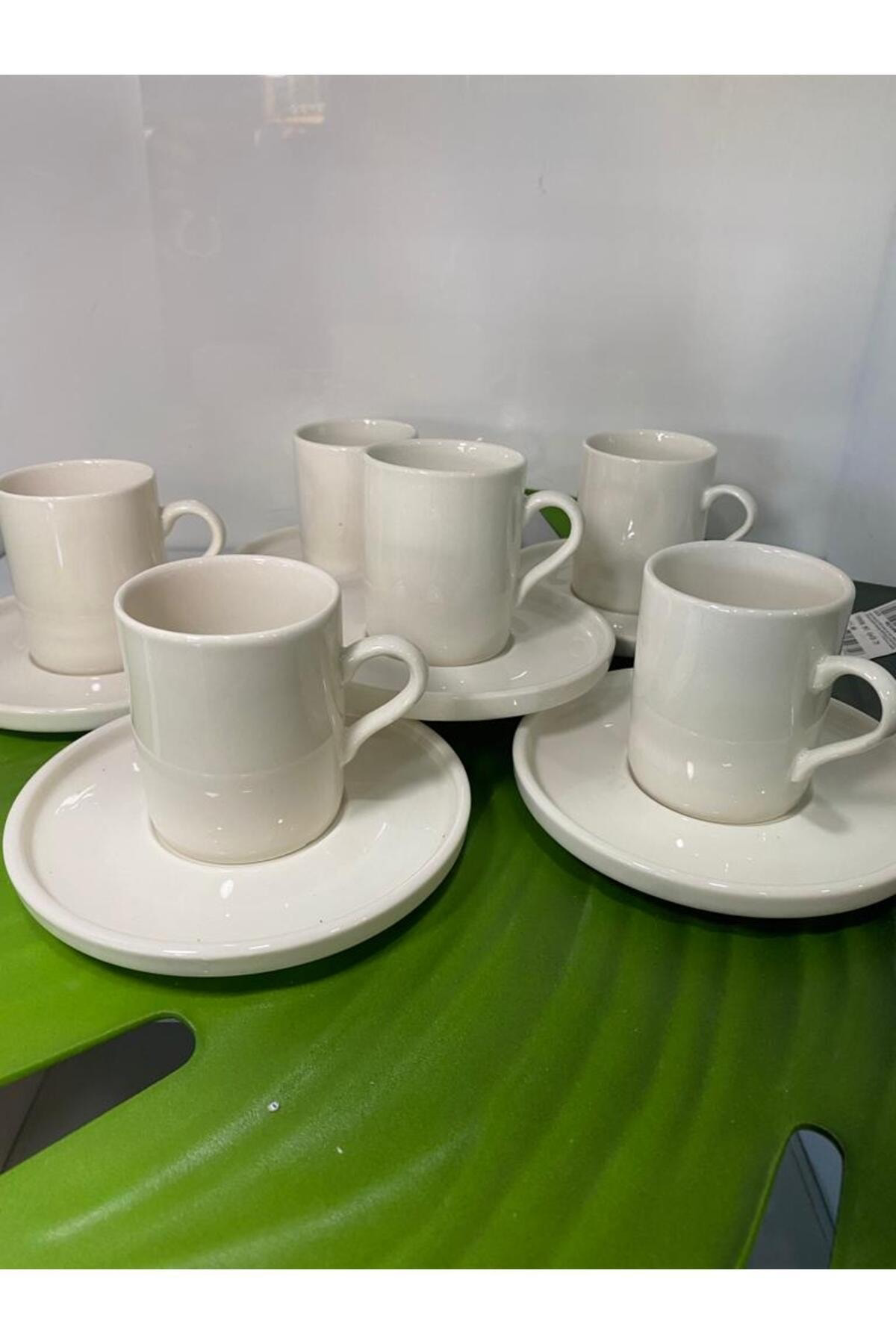 Elif Aksesuar Beyaz Porselen Sade Kahve Fincanı