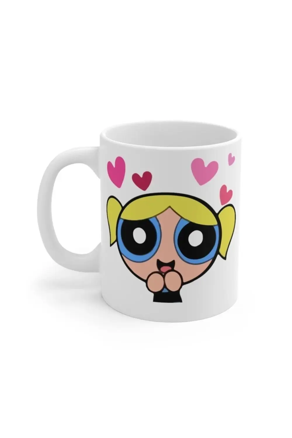 Beyaz Powerpuff Girls Bubbles Baskılı Kupa Bardak