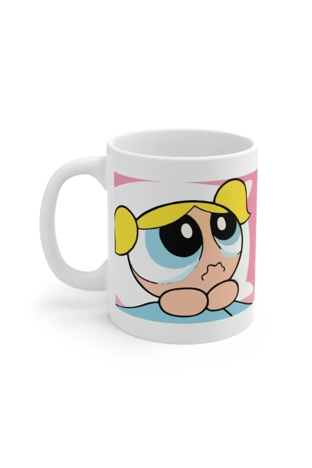 Beyaz Powerpuff Girls Bubbles Baskılı Kupa Bardak