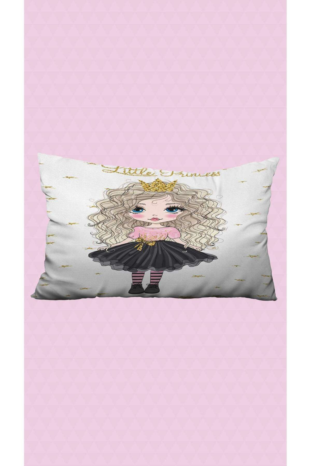 Evan Home Beyaz Princess Desenli Çocuk Odası Takım Perde (İki Kanat),Yatak Örtüsü,Yastık,Kırlent ,Halı,Tablo