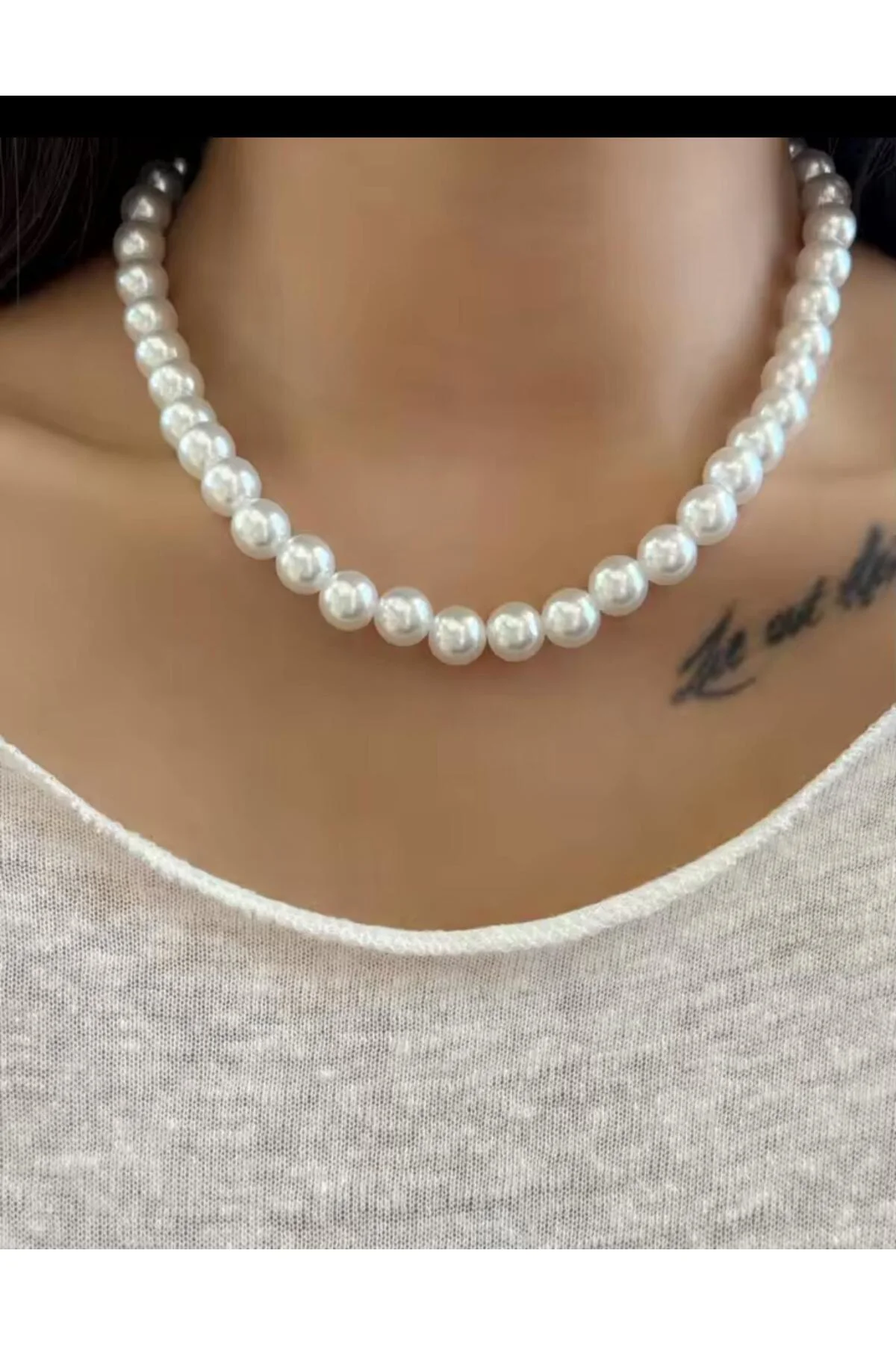 BEYAZ RENK 12 MM BÜYÜK İNCİ KOLYE BEYAZ RENK 12 MM BÜYÜK İNCİ KOLYE