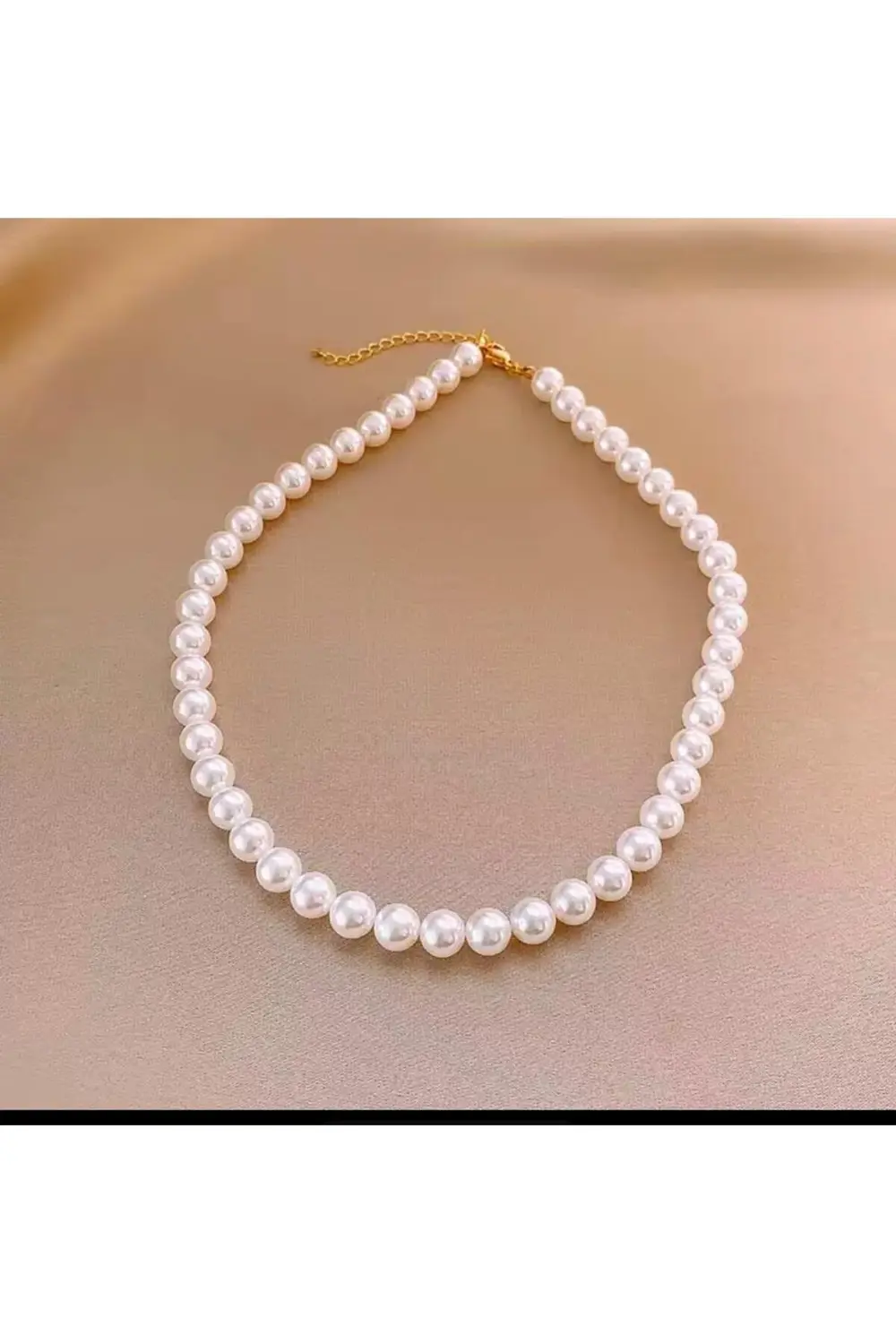 BEYAZ RENK 12 MM BÜYÜK İNCİ KOLYE