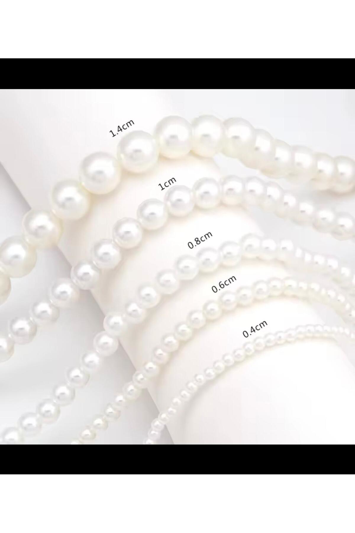 BEYAZ RENK 4 MM İNCİ ZARİF KOLYE