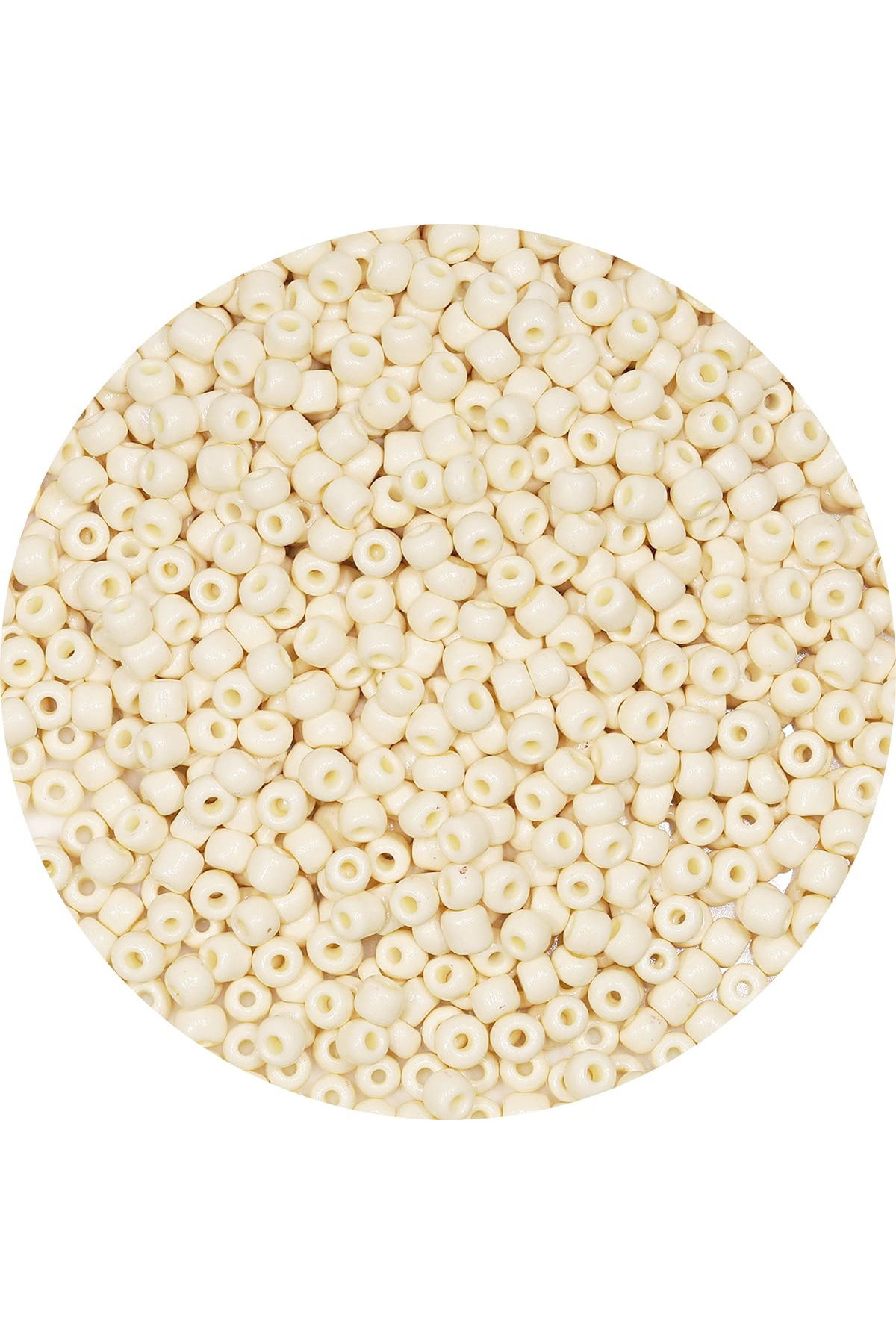 Beyaz Renk 4 mm Yaklaşık 1100 adet / 100 gram Cam Boncuk Oya Yazm