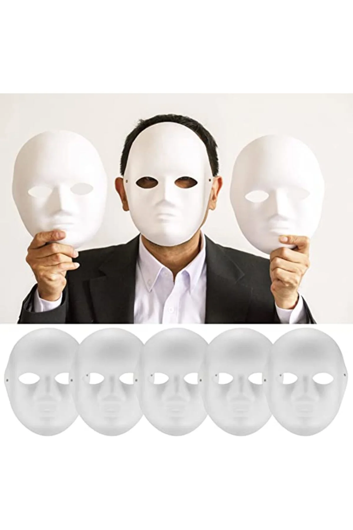 Beyaz Renk Boyanabilir Anonim Tam Yüz Cosplay Maske 24x18 cm GO506089Gosa4110 Beyaz Renk Boyanabilir Anonim Tam Yüz Cosplay Maske 24x18 cm GO506089Gosa4110