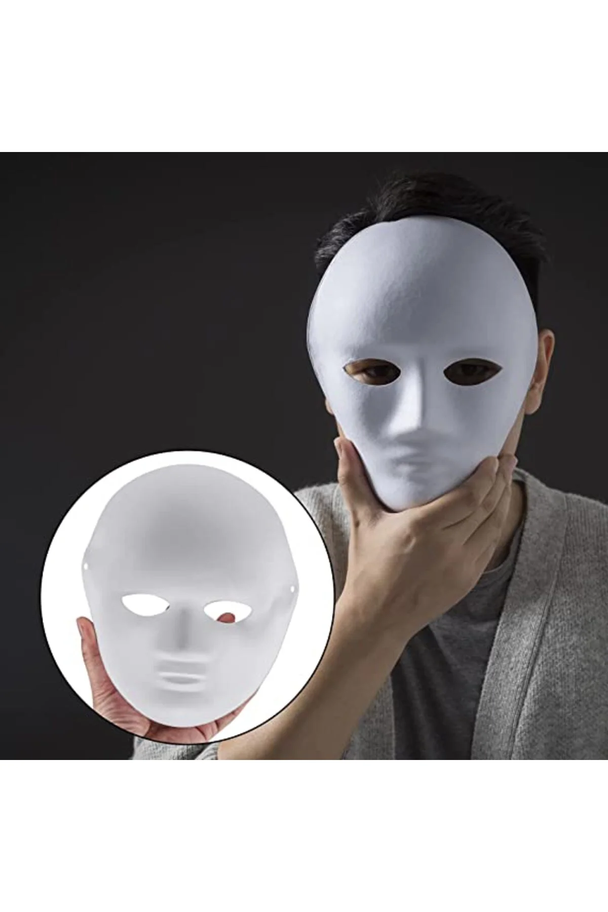 Beyaz Renk Boyanabilir Anonim Tam Yüz Cosplay Maske 24x18 cm GO506089Gosa4110 Beyaz Renk Boyanabilir Anonim Tam Yüz Cosplay Maske 24x18 cm GO506089Gosa4110