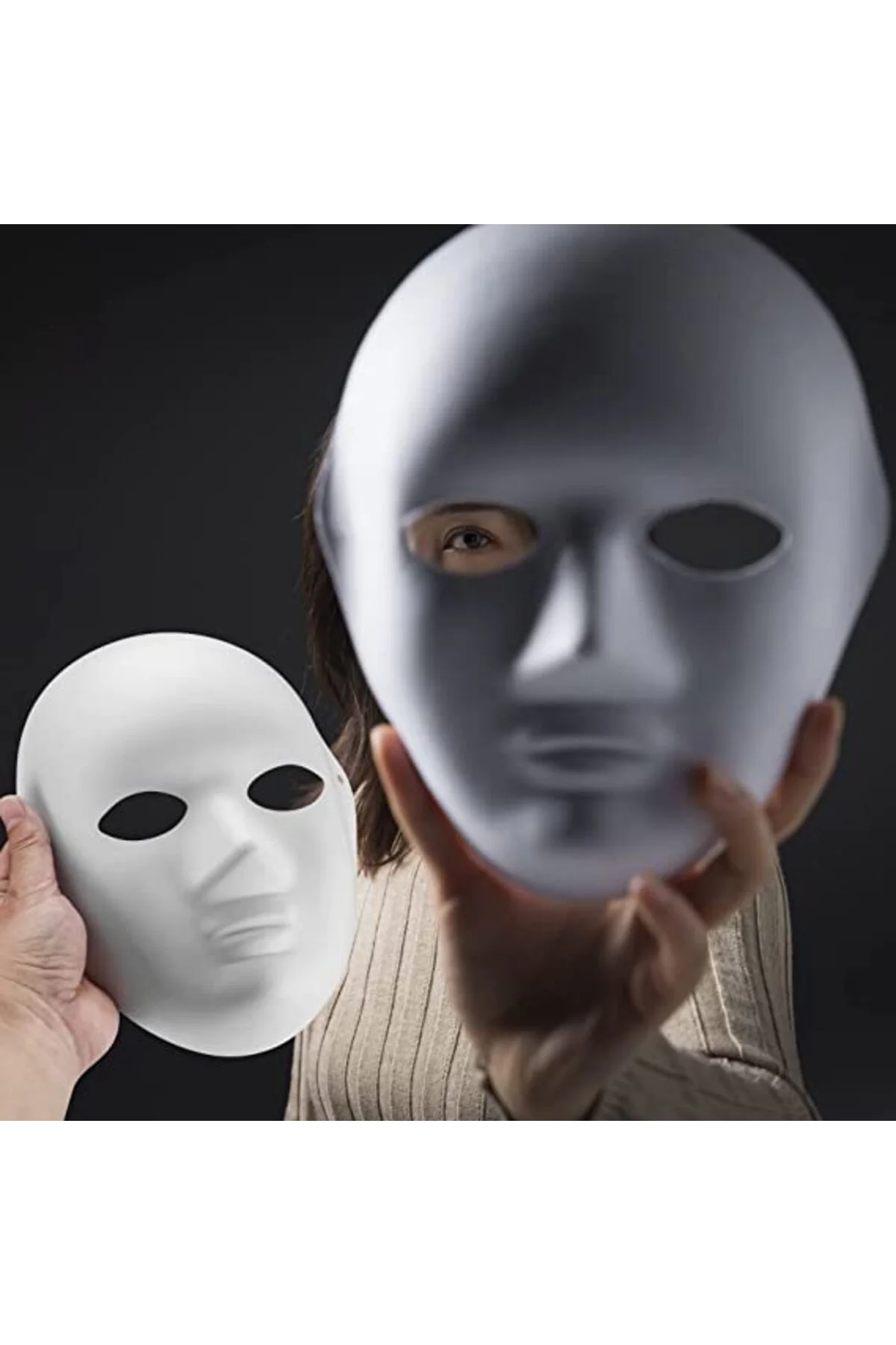 Beyaz Renk Boyanabilir Anonim Tam Yüz Cosplay Maske 24x18 cm GO506089Gosa4110 Beyaz Renk Boyanabilir Anonim Tam Yüz Cosplay Maske 24x18 cm GO506089Gosa4110