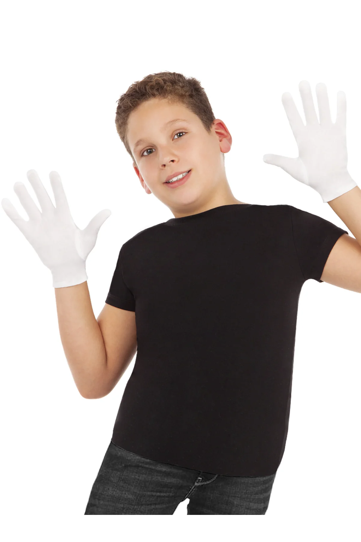 Beyaz Renk Çocuk Boy Likralı Pandomim Eldiveni GO50608782730