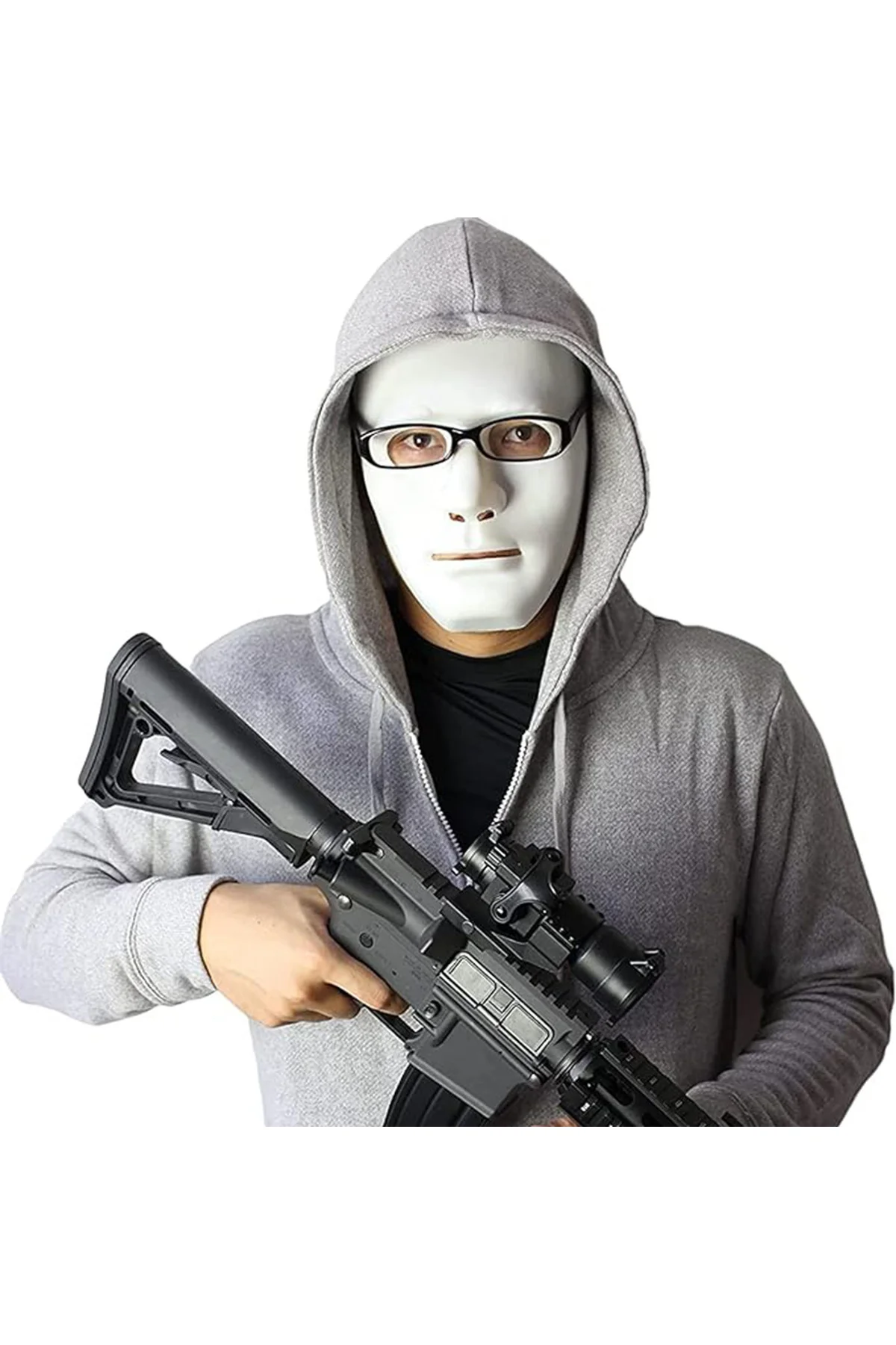 Beyaz Renk Hip Hop Anonim Jabbawockeez Dans Maskesi 18x19 cm  GO506089Gosa4606
