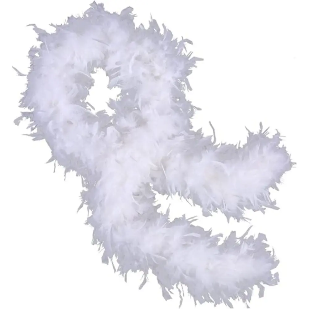 Beyaz Renk Kabarık Kalın Otriş Boa Tüy 6 cm Genişlik 180-200 cm U