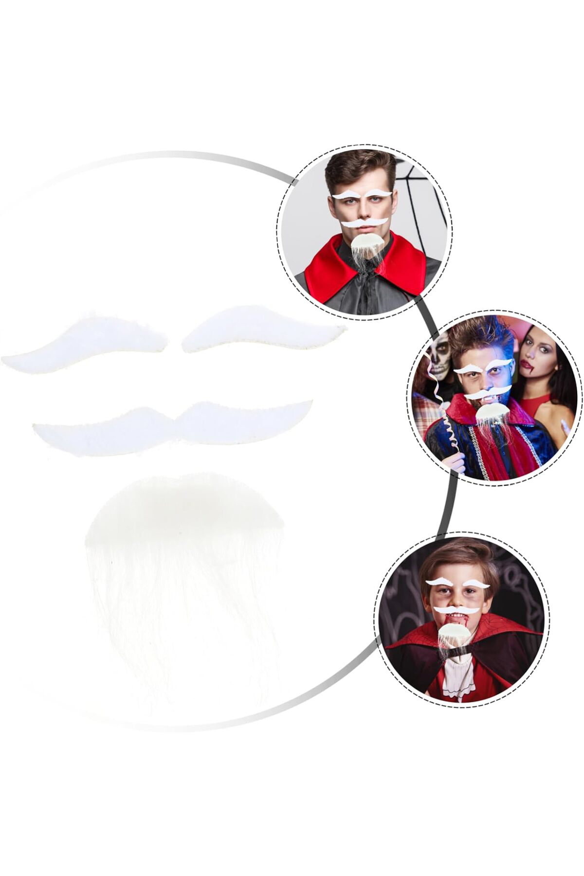 Ok Aksesuar Beyaz Renk Kendinden Yapışkanlı Takma Sakal Bıyık Ve Kaş Seti Go5 Ok Aksesuar Beyaz Renk Kendinden Yapışkanlı Takma Sakal Bıyık Ve Kaş Seti Go5