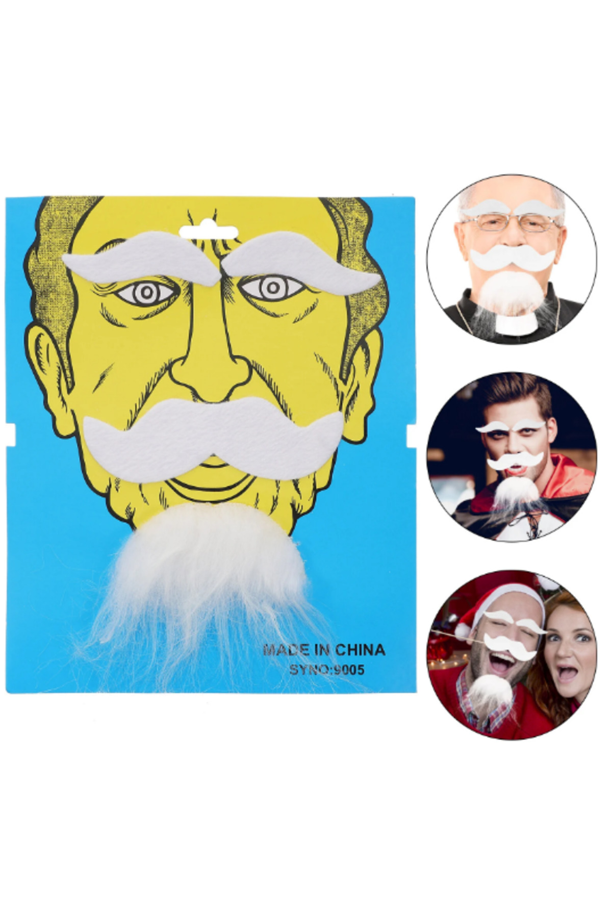 Ok Aksesuar Beyaz Renk Kendinden Yapışkanlı Takma Sakal Bıyık Ve Kaş Seti Go5 Ok Aksesuar Beyaz Renk Kendinden Yapışkanlı Takma Sakal Bıyık Ve Kaş Seti Go5