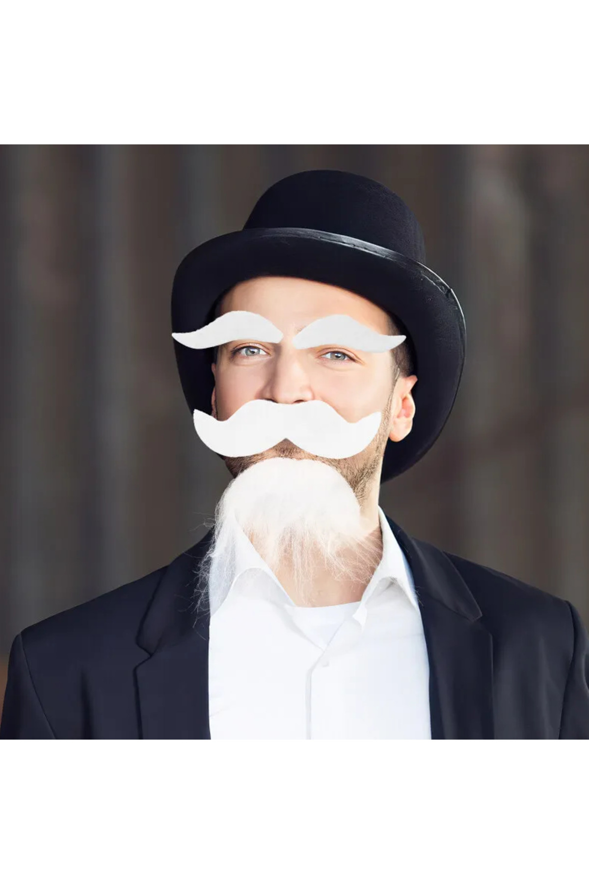 Ok Aksesuar Beyaz Renk Kendinden Yapışkanlı Takma Sakal Bıyık Ve Kaş Seti Go5 Ok Aksesuar Beyaz Renk Kendinden Yapışkanlı Takma Sakal Bıyık Ve Kaş Seti Go5