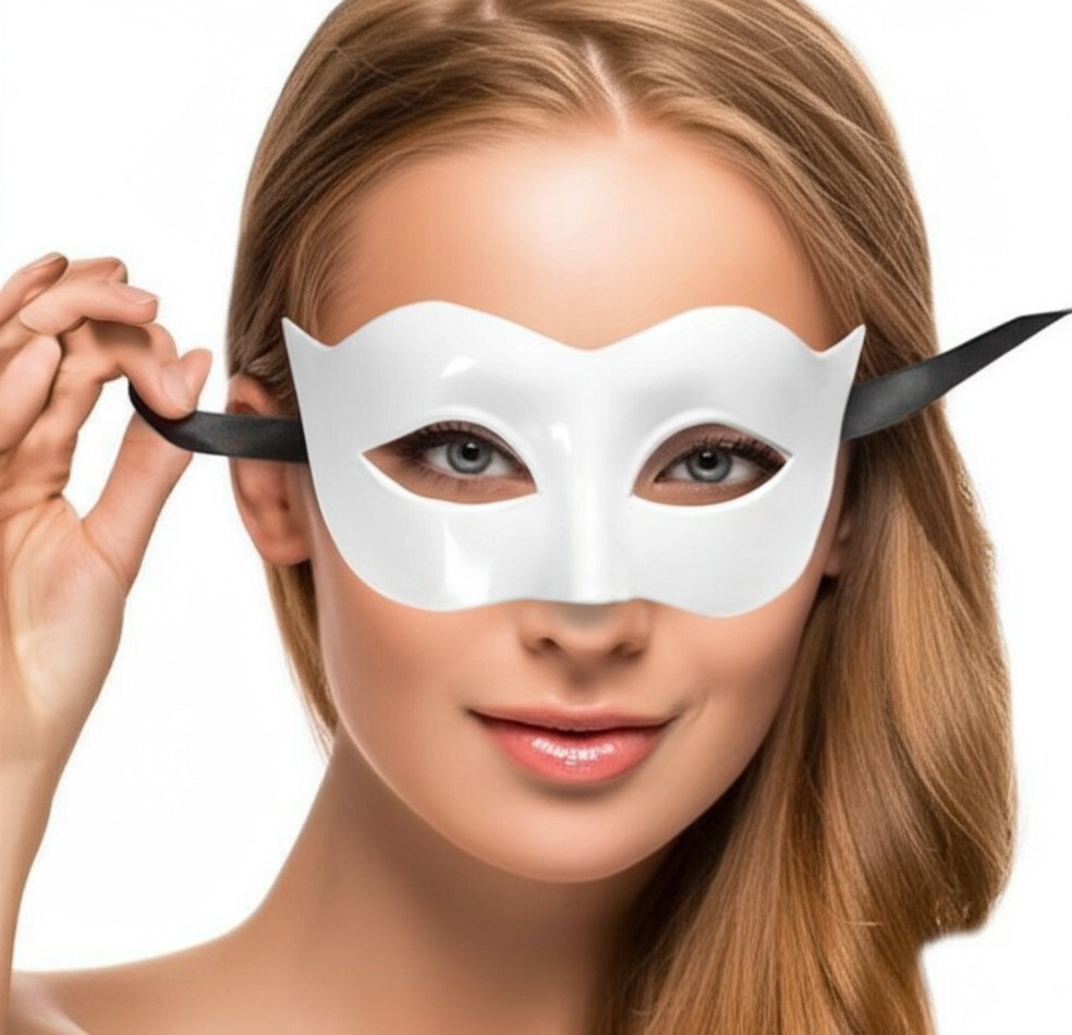 Beyaz Renk Masquerade Kostüm Partisi Venedik Balo Maskesi Beyaz Renk Masquerade Kostüm Partisi Venedik Balo Maskesi
