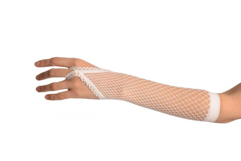 Beyaz Renk Parmak Arası File Örgü Eldiven 26 cm Beyaz Renk Parmak Arası File Örgü Eldiven 26 cm
