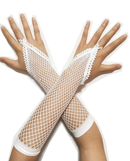 Beyaz Renk Parmak Arası File Örgü Eldiven 26 cm Beyaz Renk Parmak Arası File Örgü Eldiven 26 cm