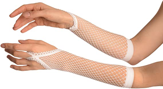 Beyaz Renk Parmak Arası File Örgü Eldiven 26 cm Beyaz Renk Parmak Arası File Örgü Eldiven 26 cm