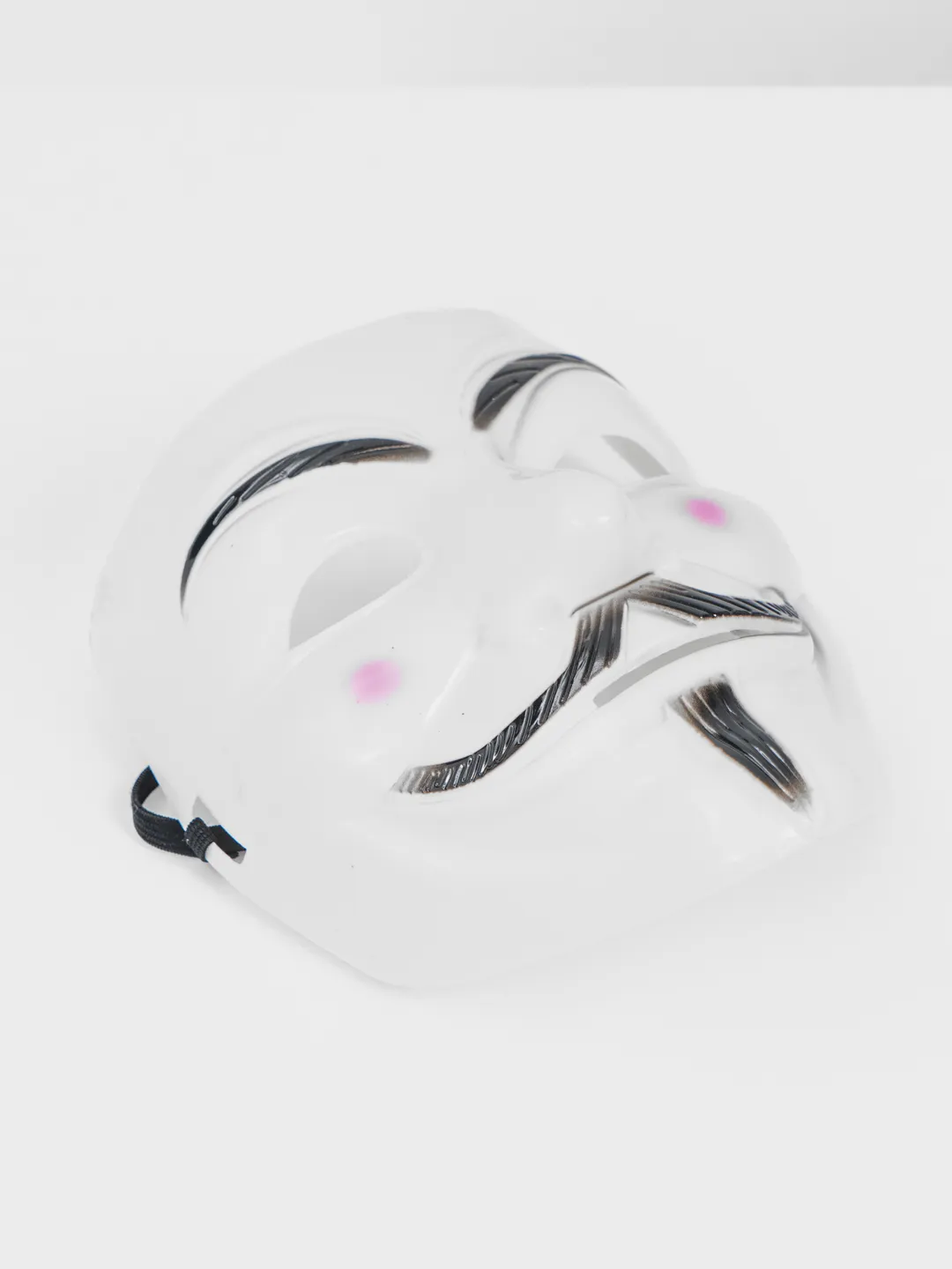 Beyaz Renk Pembe Yanaklı İthal V For Vendetta Maskesi Beyaz Renk Pembe Yanaklı İthal V For Vendetta Maskesi