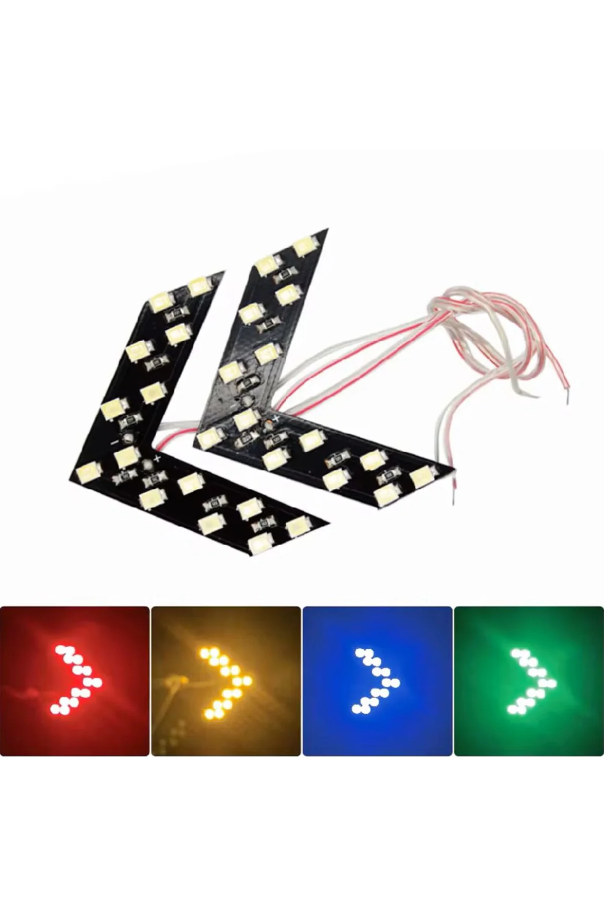 Beyaz Renk Yan Ayna Ok Işaretli Ledli Sinyal Lambası 14 Smd LED 2