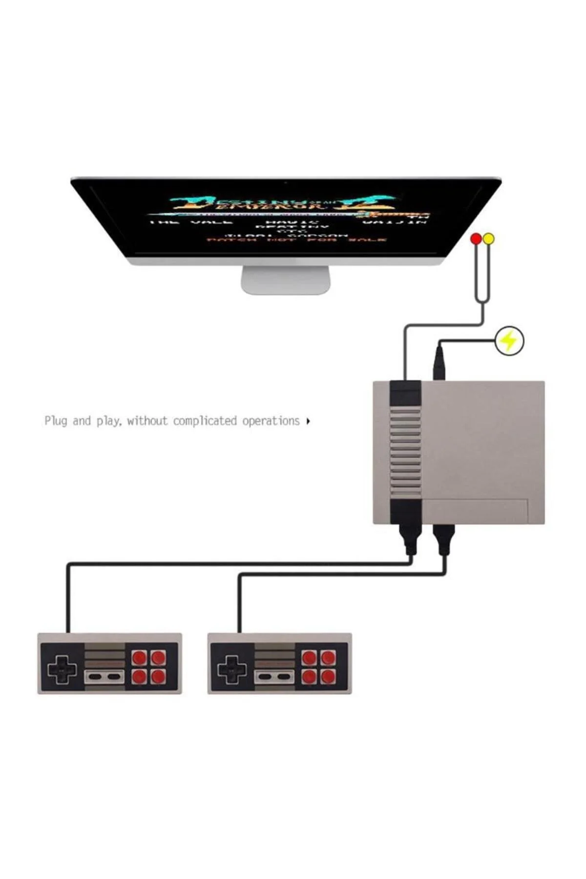 Beyaz retro mini oyun konsolu 620 oyunlu HDMI bağlantılı bluetoothsuz televizyon atarisi