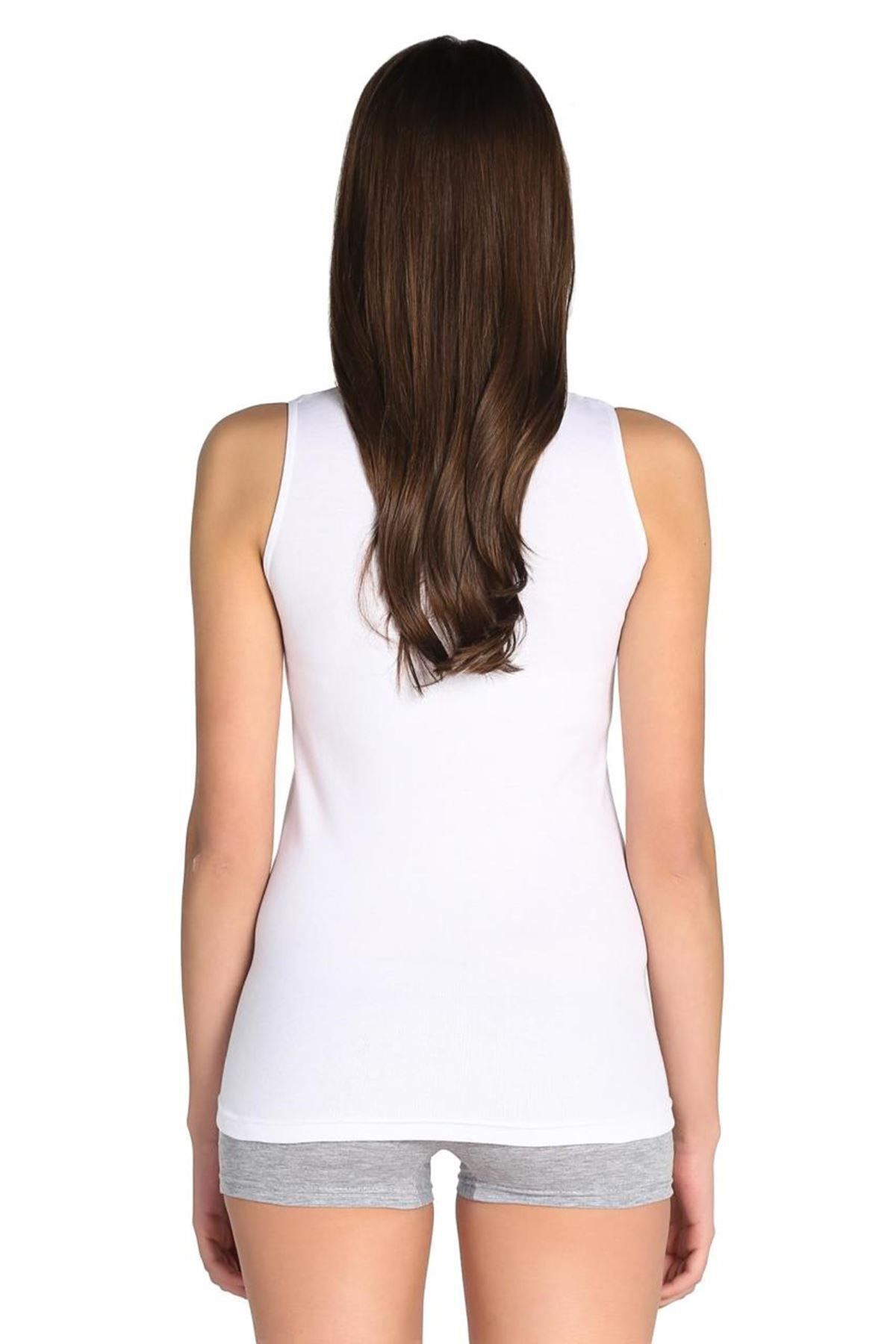 Tutku Beyaz Ribaba Geniş Askı Kadın Atlet