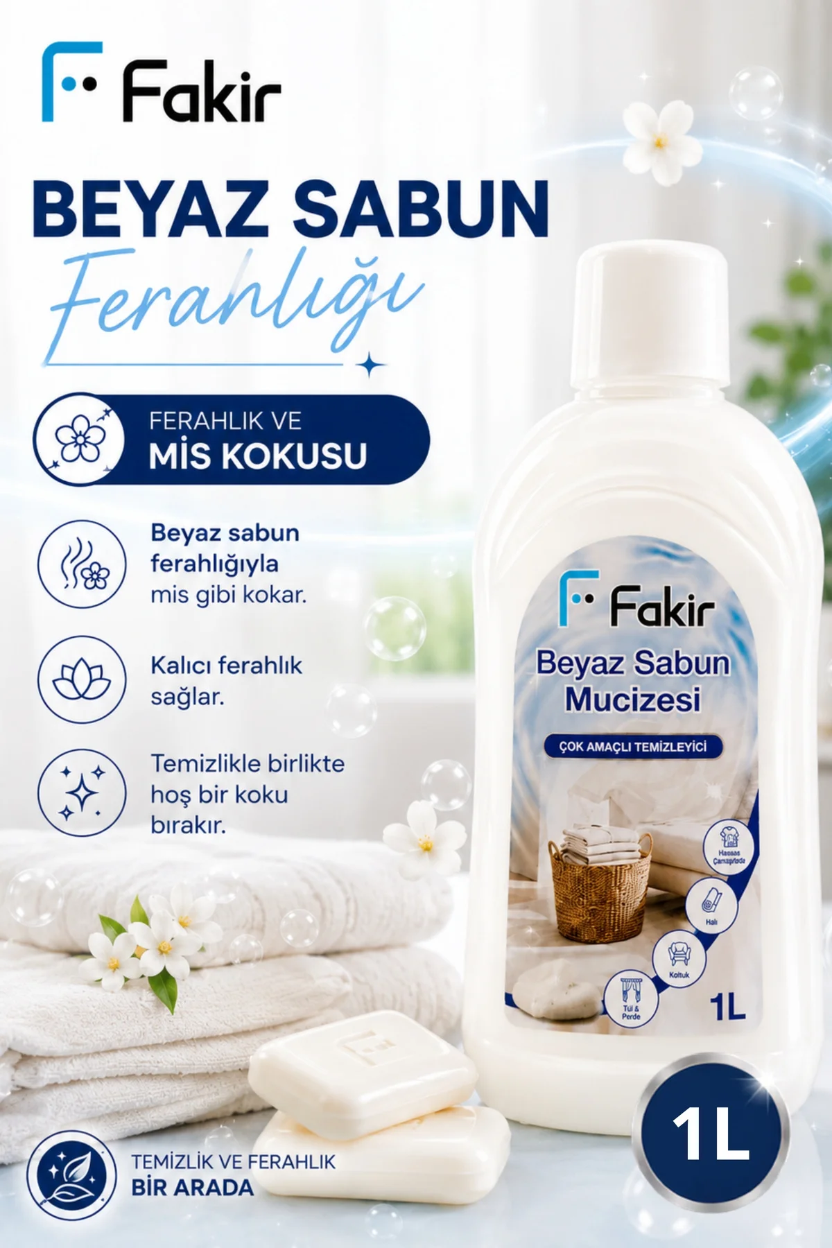 Beyaz Sabun Mucizesi Çok Amaçlı Temizleyici 1 Litre – Halı, Koltuk, Perde, Sert Zemin ve Hassas Çamaşırlar İçin Beyaz Sabun Mucizesi Çok Amaçlı Temizleyici 1 Litre – Halı, Koltuk, Perde, Sert Zemin ve Hassas Çamaşırlar İçin
