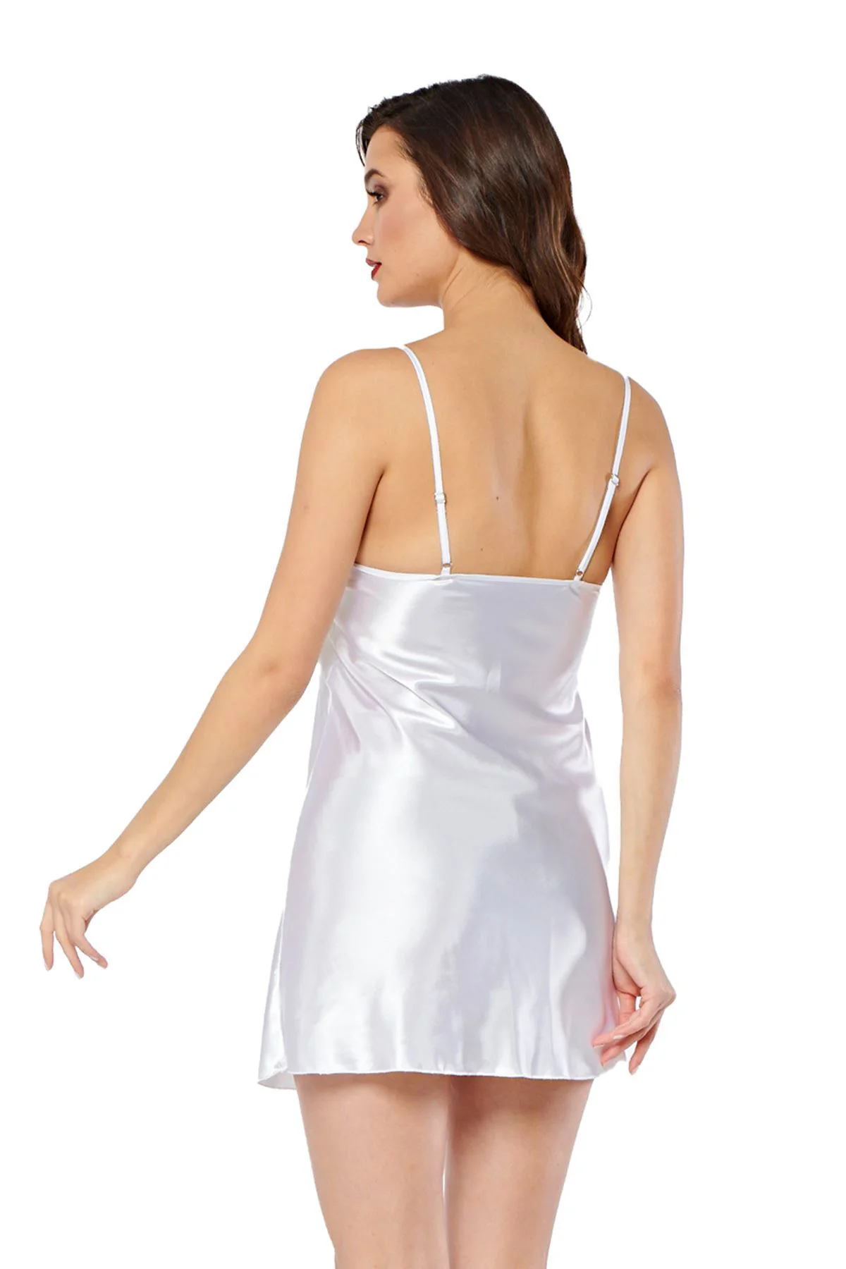 Beyaz Saten Gecelik - M-267 Beyaz Saten Gecelik - M-267