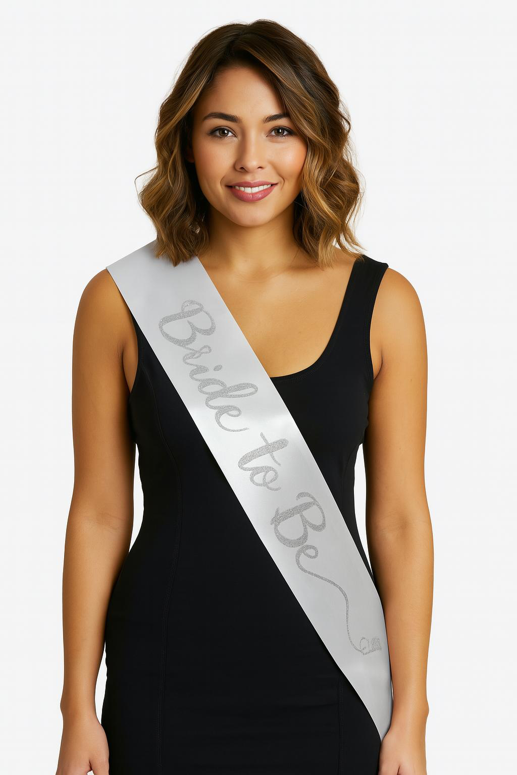 Beyaz Saten Üzerine El Yazısı İtalik Gümüş Bride To Be Kuşağı Beyaz Saten Üzerine El Yazısı İtalik Gümüş Bride To Be Kuşağı