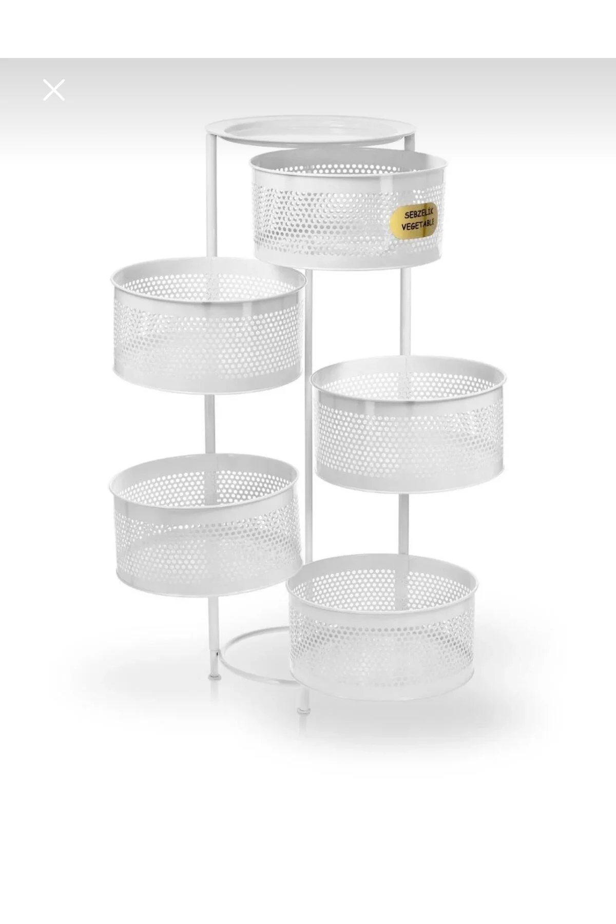 Beyaz Sebzelik 5 Katlı Açılır Kapanır Paslanmaz